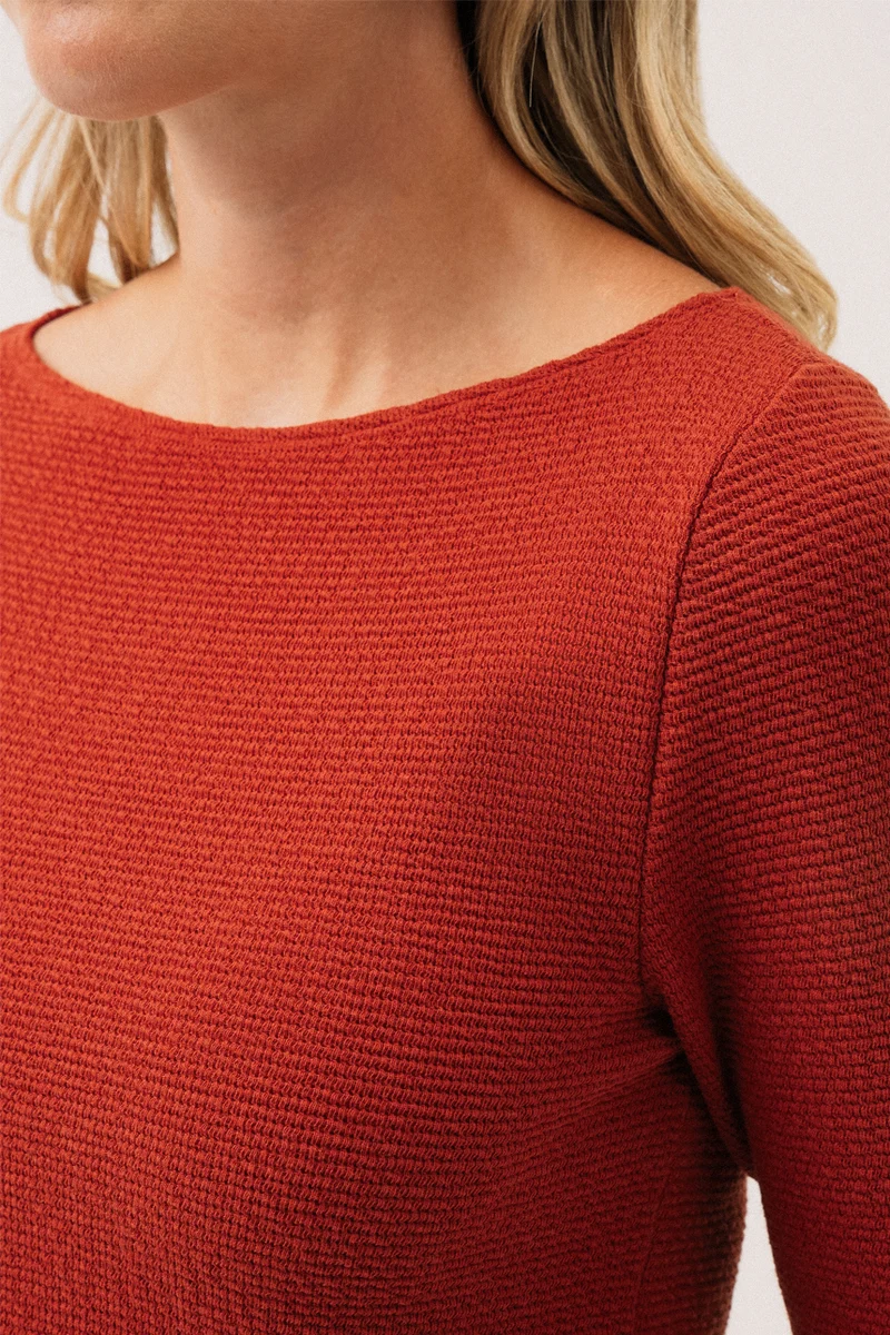 Le t-shirt manches longues en tricot texturé