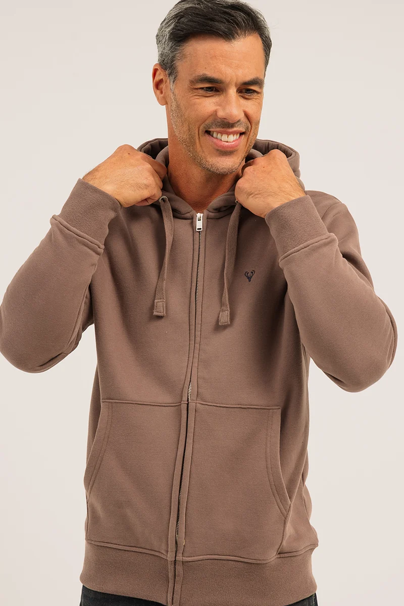 Le cardigan kangourou à capuchon uni