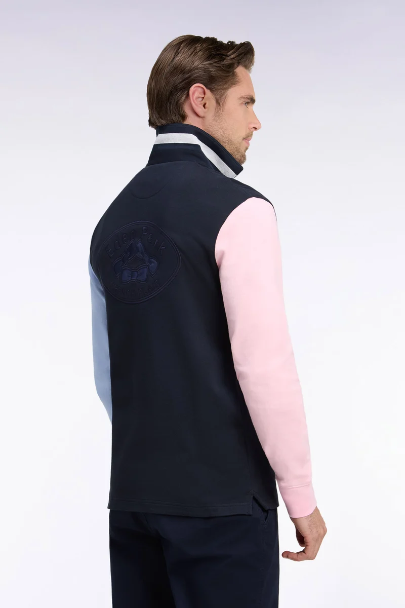 Maillot manches longues tricolore en jersey de coton