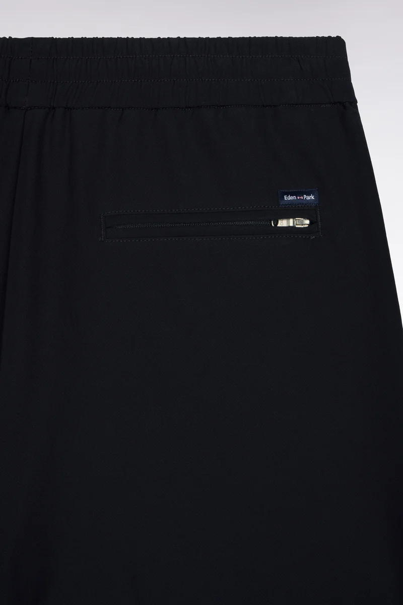 Pantalon à taille élastiquée en nylon stretch technique marine coupe Modern