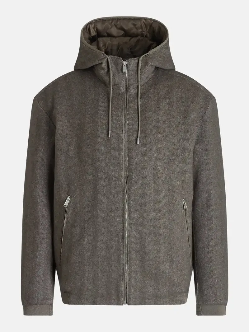 Blouson BOSS marron en laine
