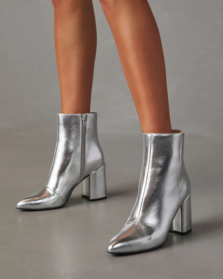 Fabienn | Bottines argentées élégantes pour femmes