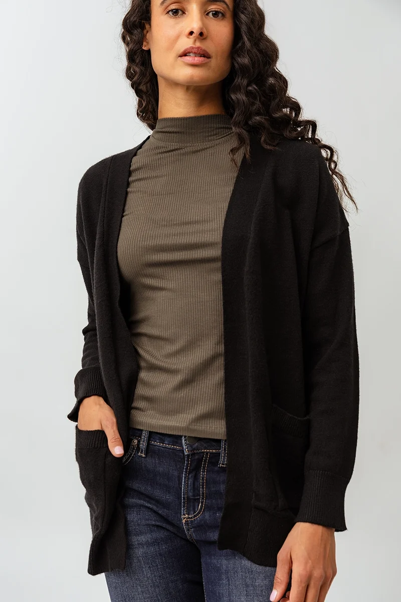 Le cardigan uni mi-long