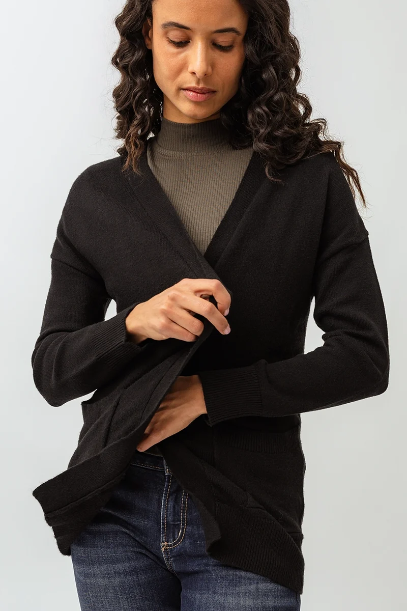 Le cardigan uni mi-long