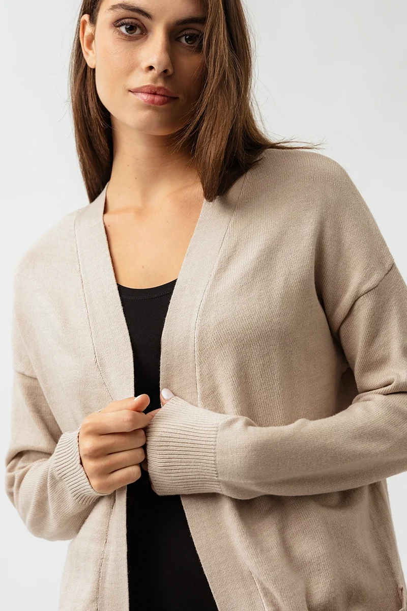 Le cardigan uni mi-long