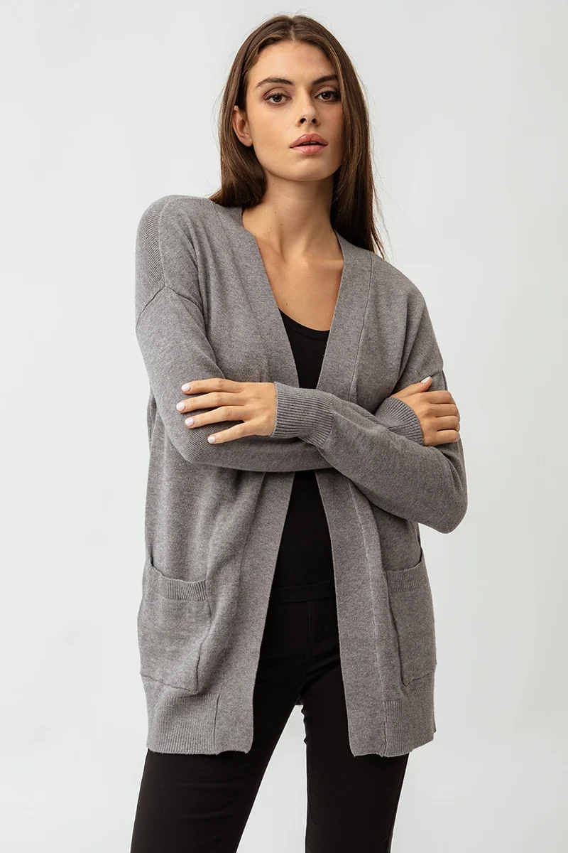 Le cardigan uni mi-long
