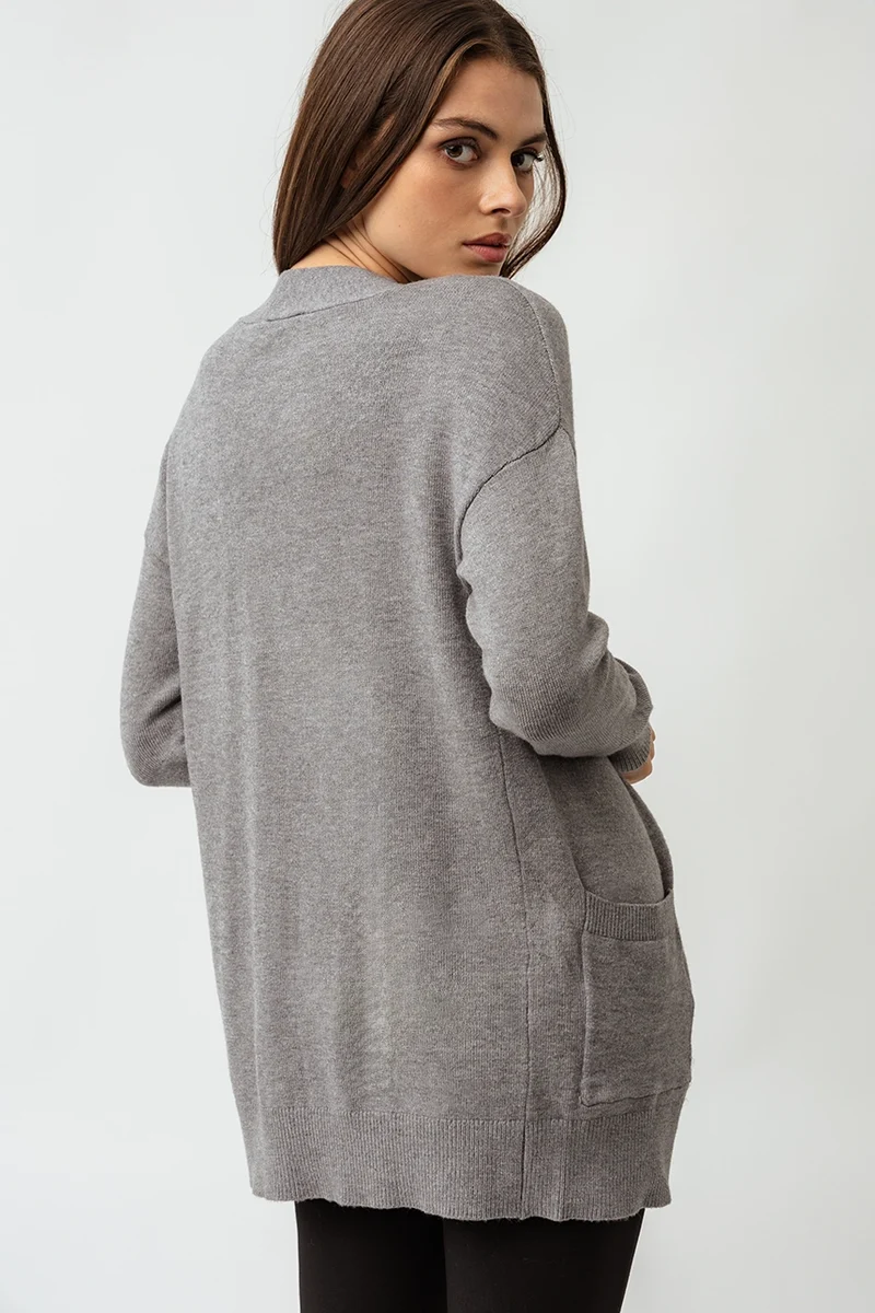 Le cardigan uni mi-long