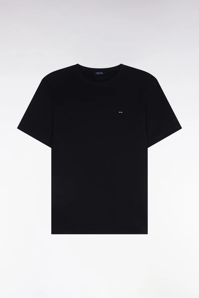 T-shirt manches courtes en coton noir coupe droite