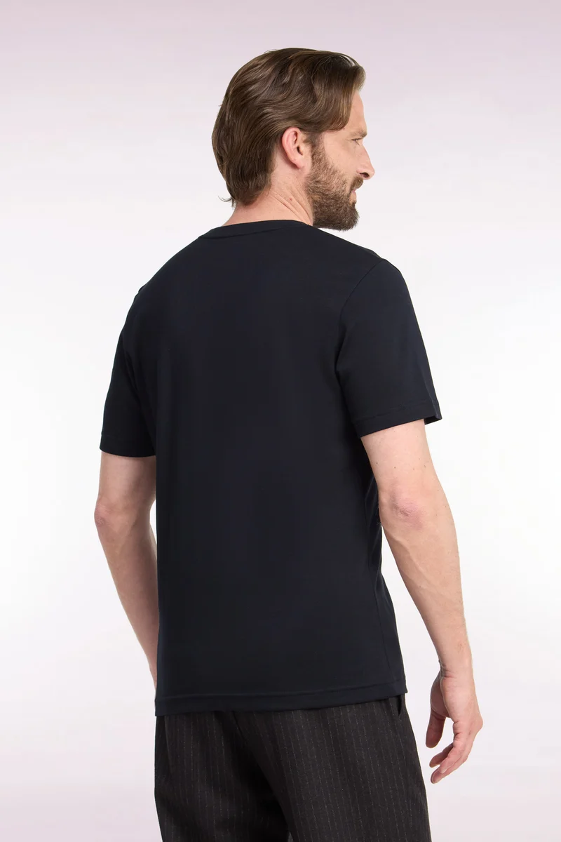 T-shirt manches courtes en coton noir coupe droite