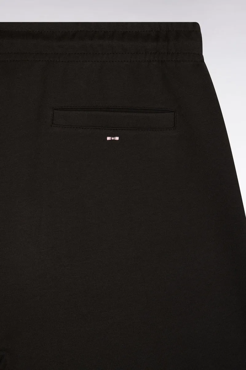Jogging en interlock de coton stretch marron coupe droite