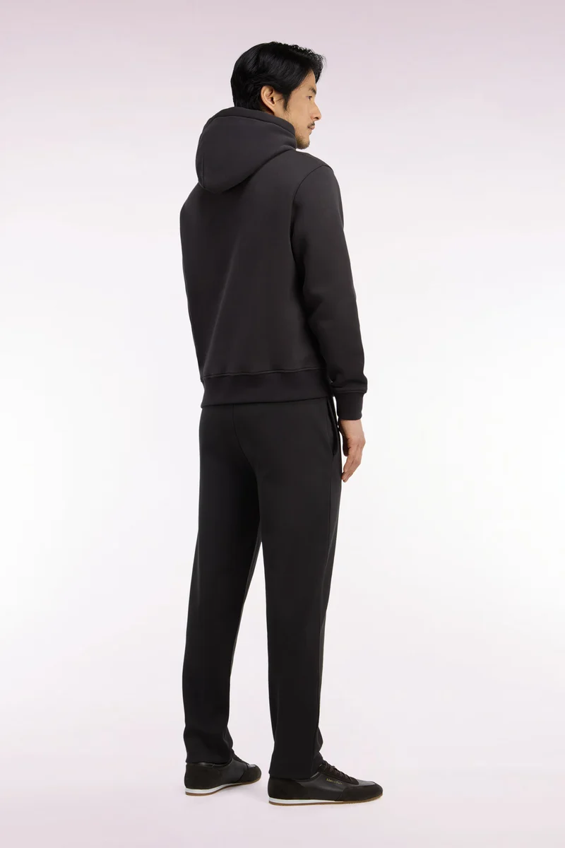 Jogging en interlock de coton stretch marron coupe droite