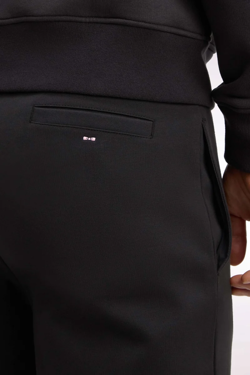 Jogging en interlock de coton stretch marron coupe droite