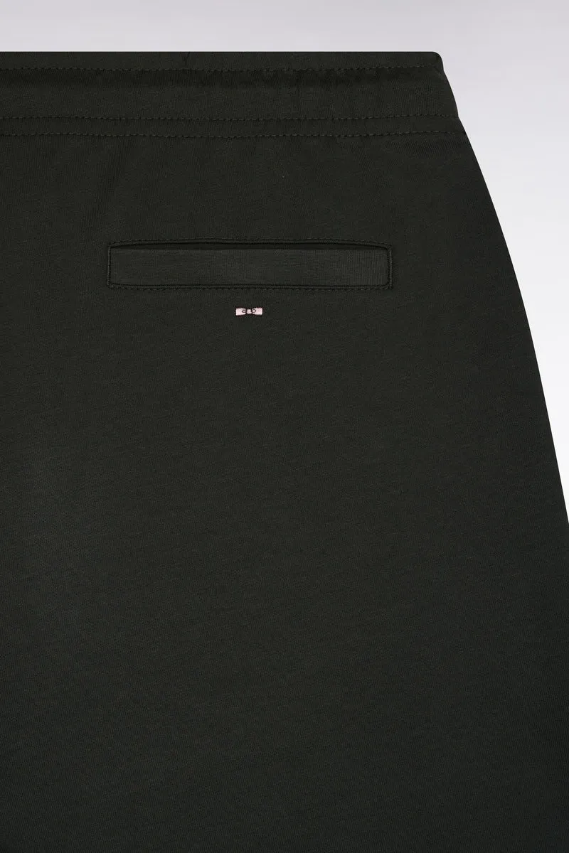 Jogging en interlock de coton stretch kaki coupe droite