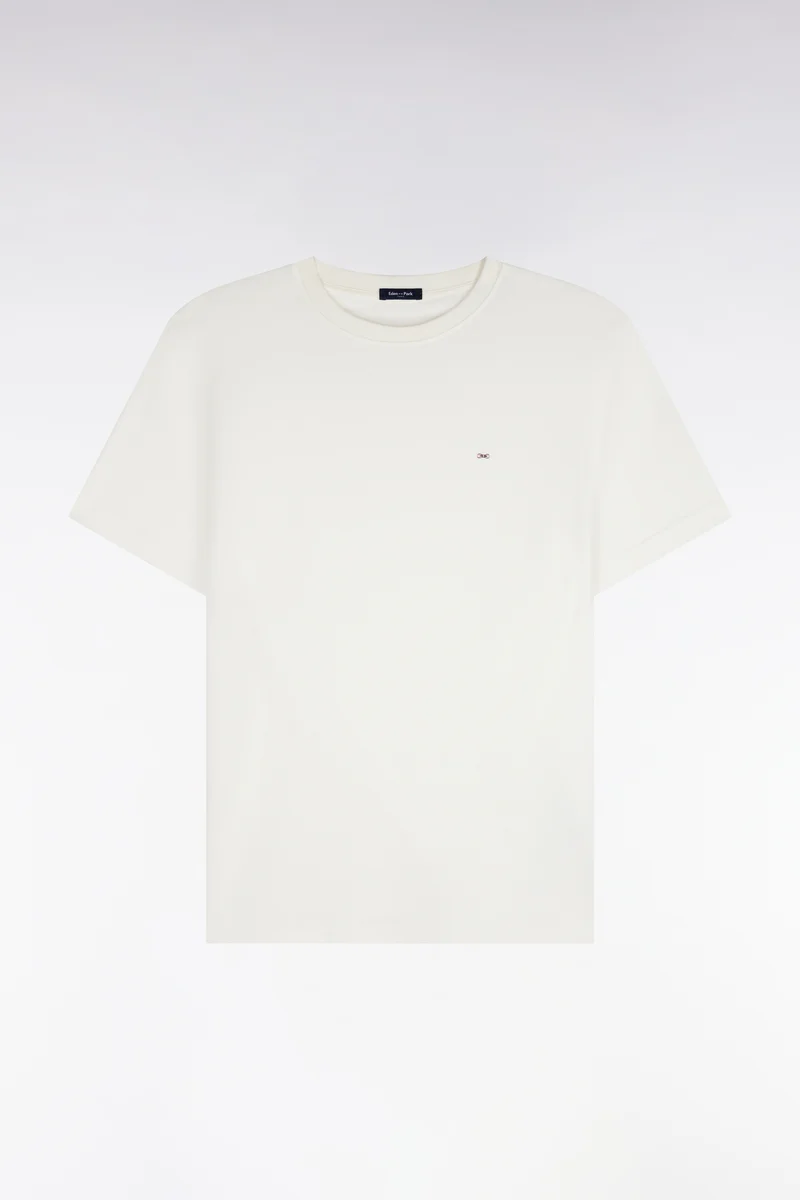 T-shirt manches courtes en coton écru coupe droite