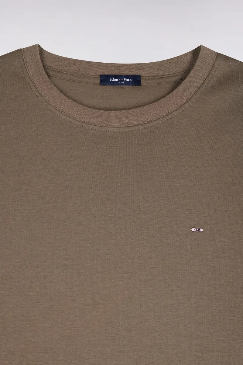 T-shirt manches courtes en coton beige coupe droite