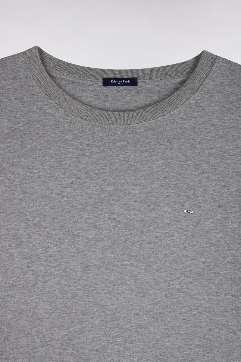 T-shirt manches courtes en coton gris coupe droite