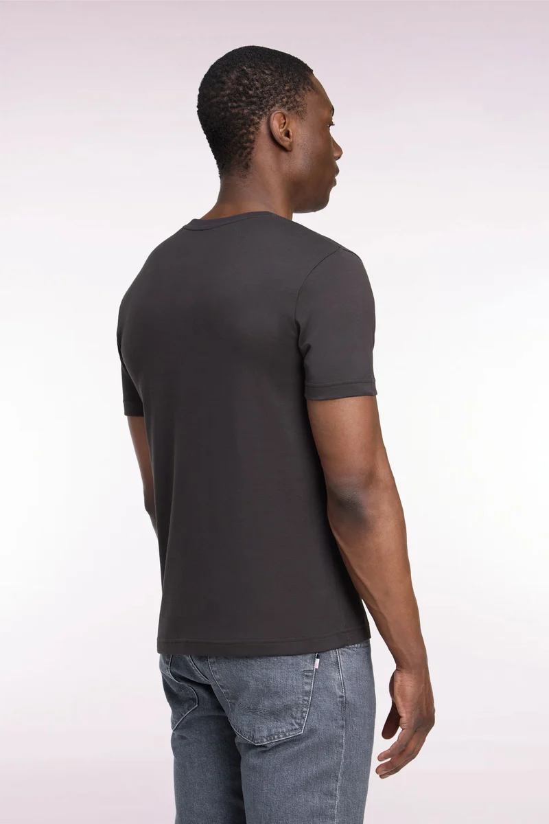 T-shirt manches courtes en coton marron coupe droite