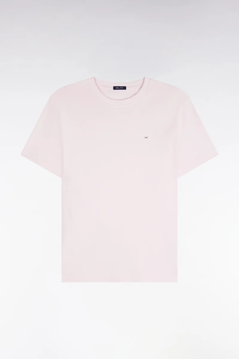 T-shirt manches courtes en coton rose coupe droite