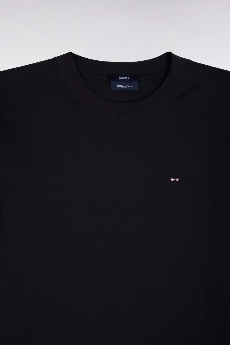 T-shirt manches courtes en coton marine coupe droite
