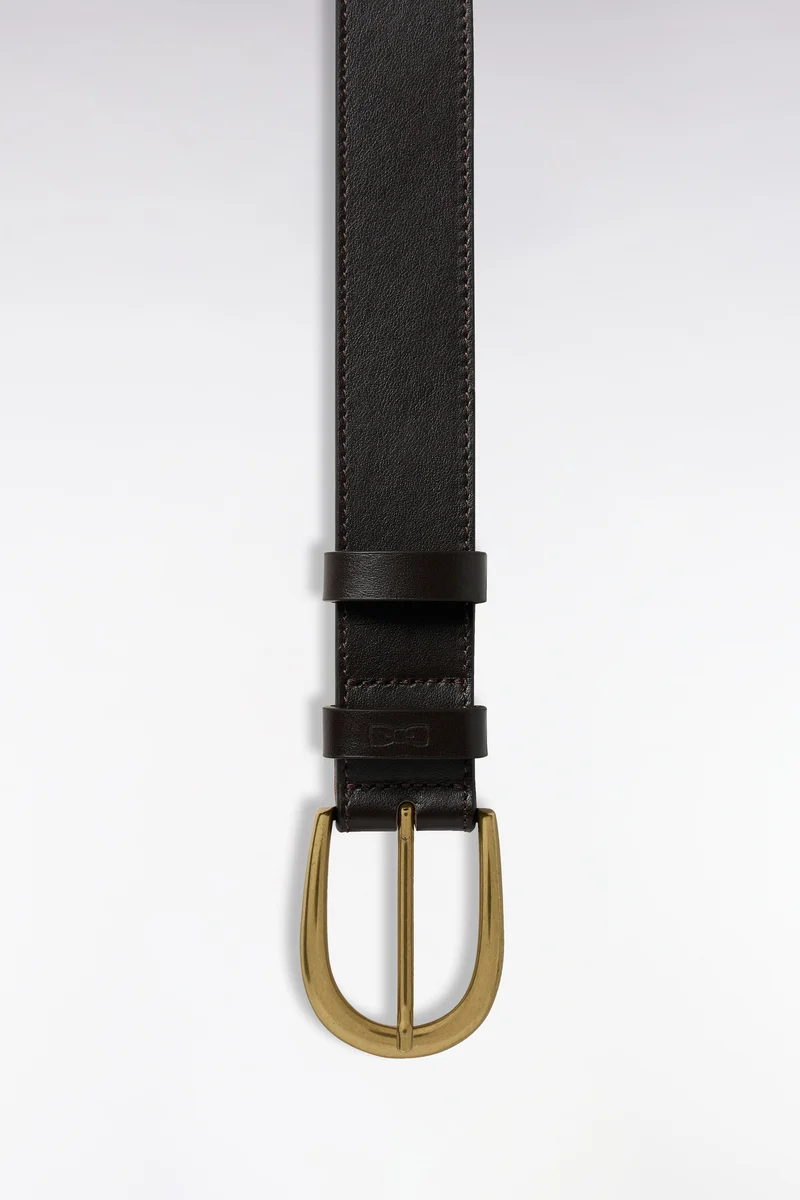 Ceinture en cuir lisse marron
