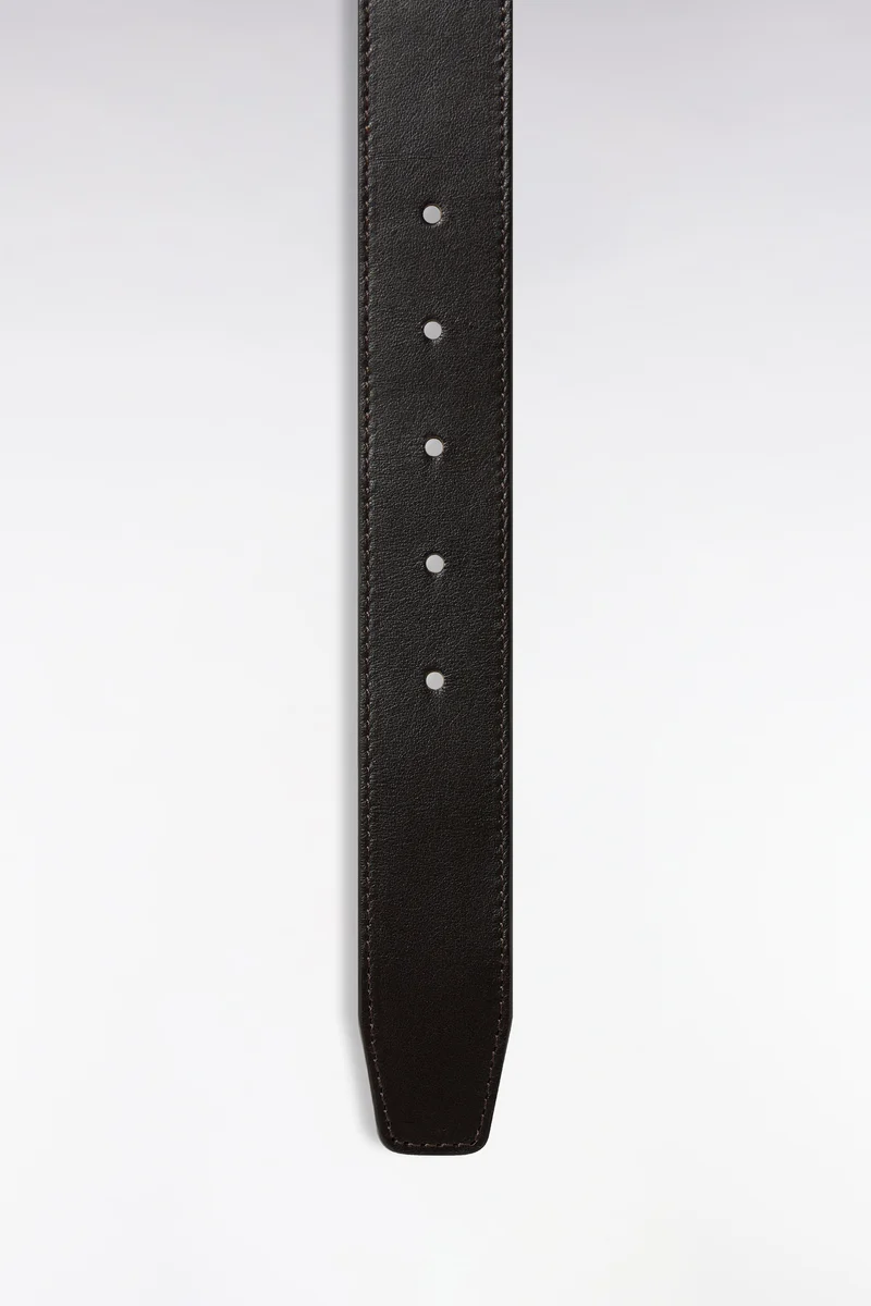 Ceinture en cuir lisse marron