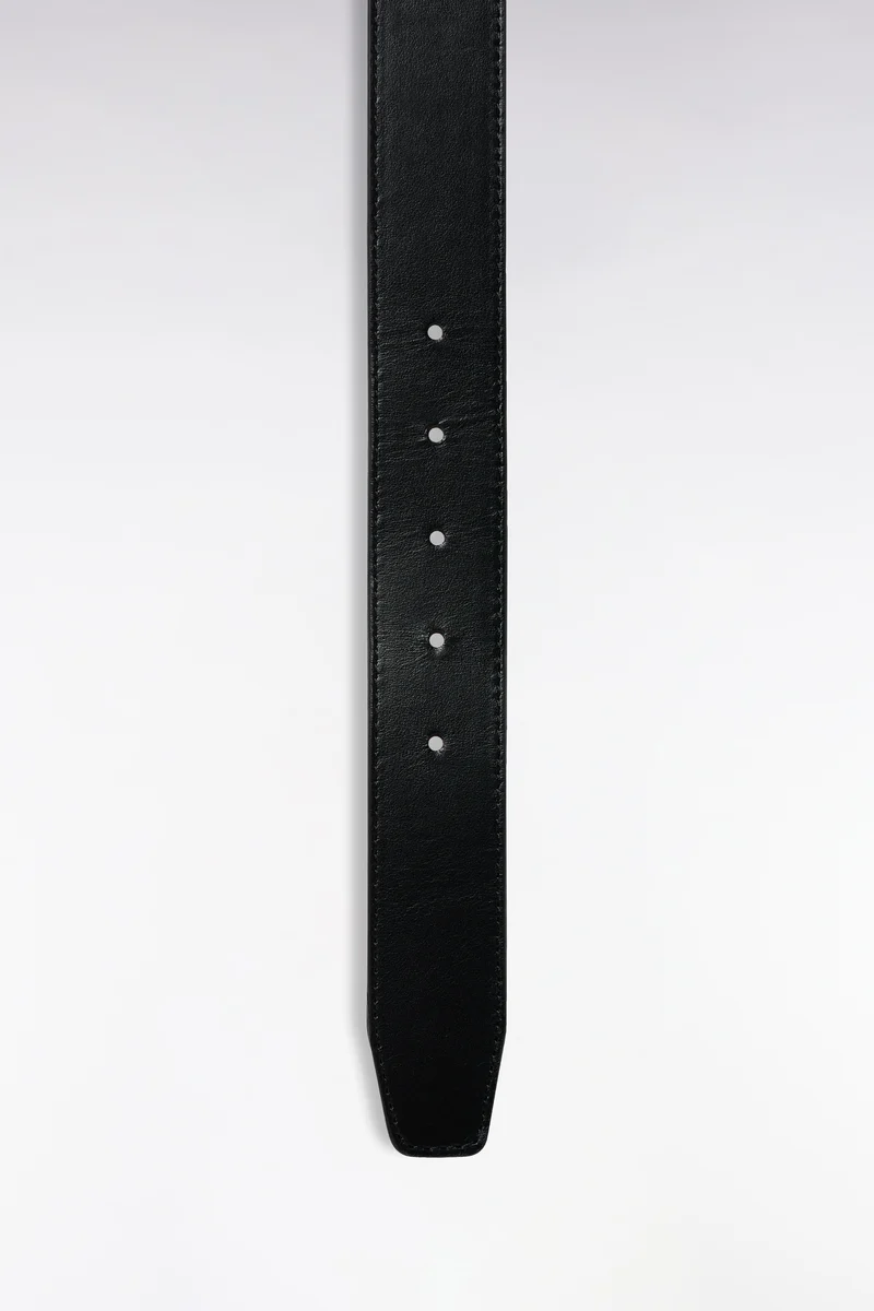 Ceinture en cuir lisse noire