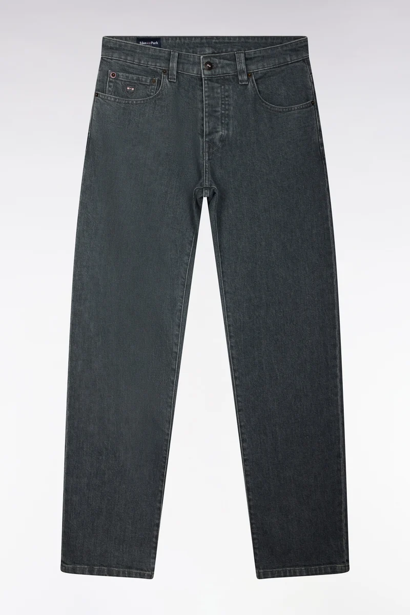 Jean en denim stretch one wash gris coupe regular