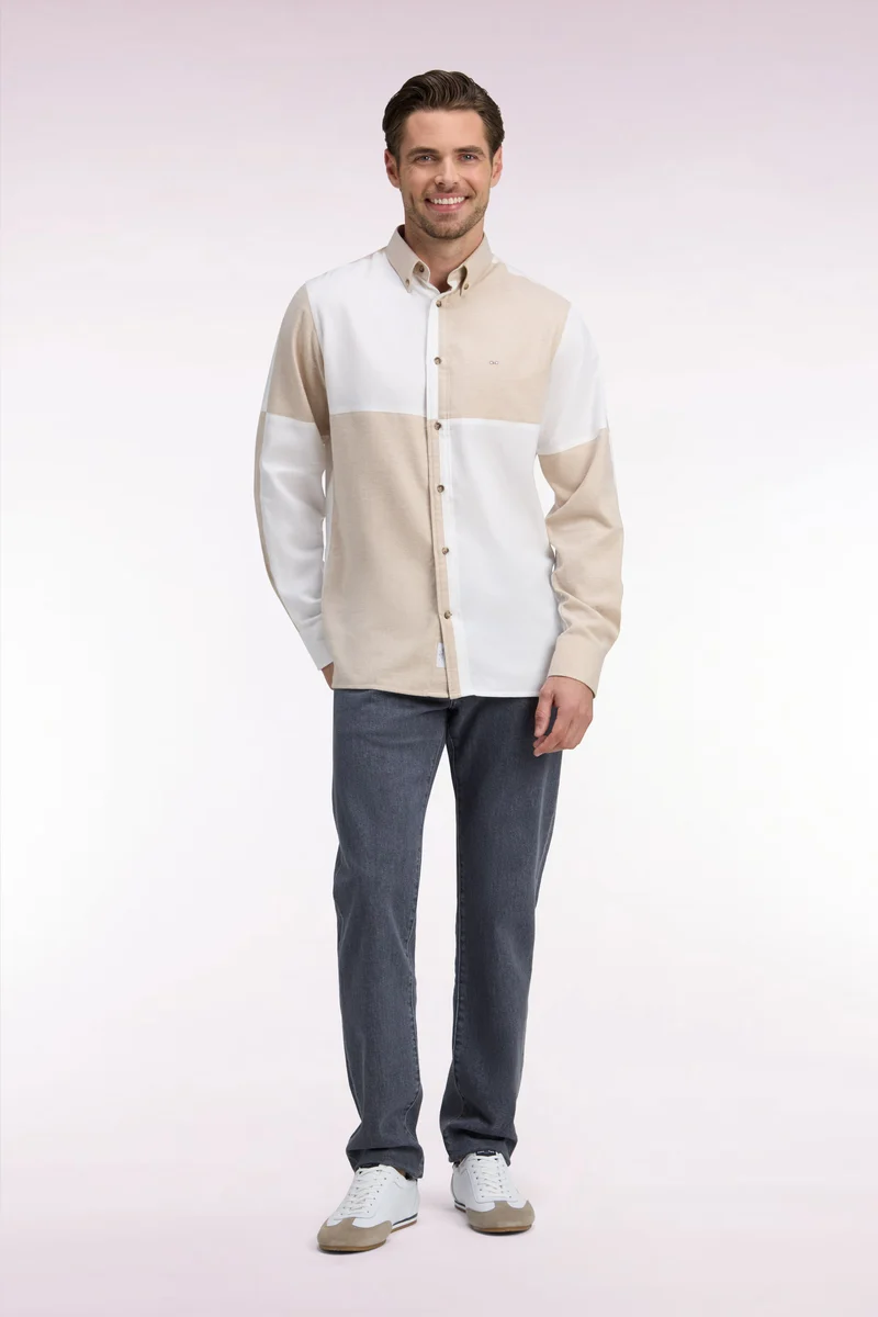Jean en denim stretch one wash gris coupe regular