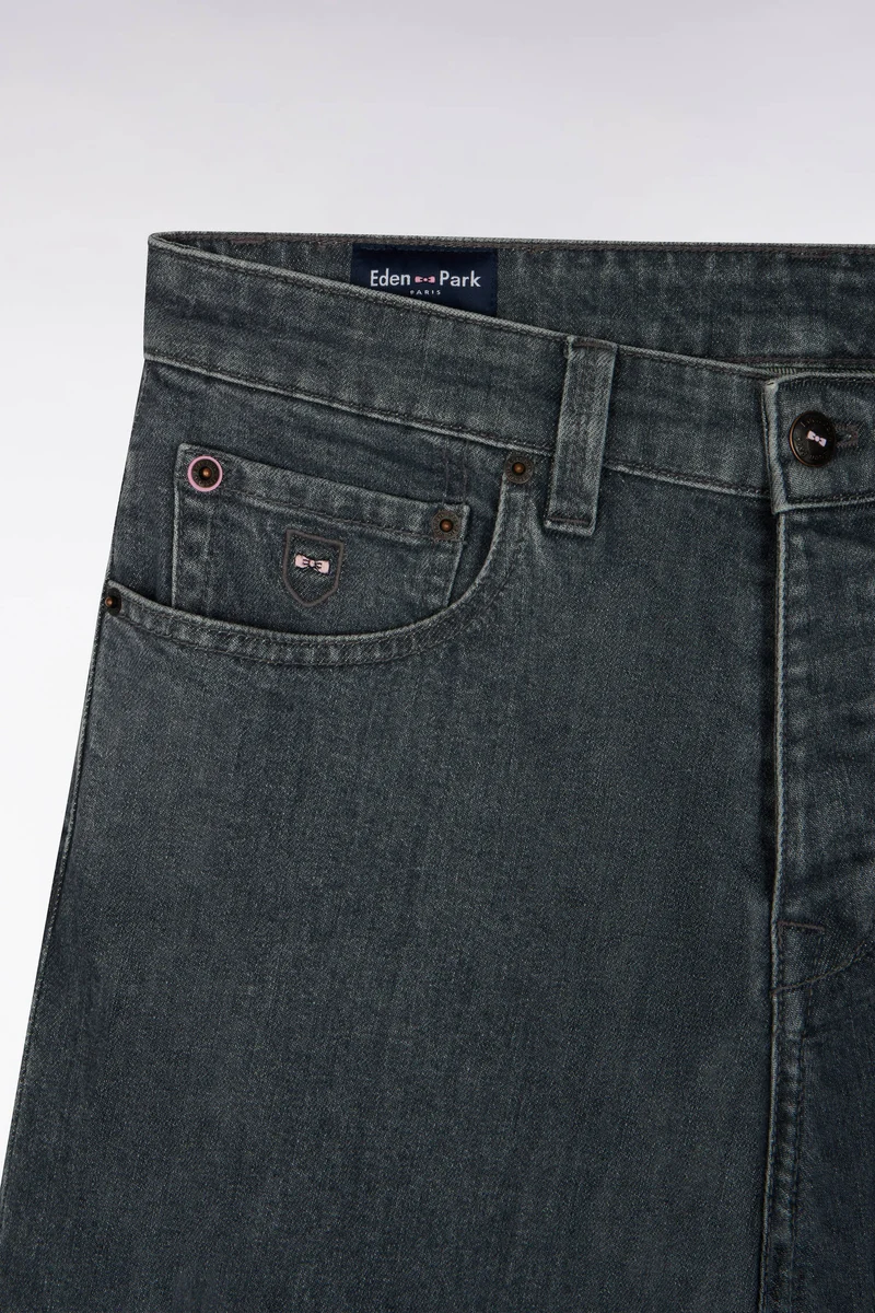 Jean en denim stretch one wash gris coupe regular