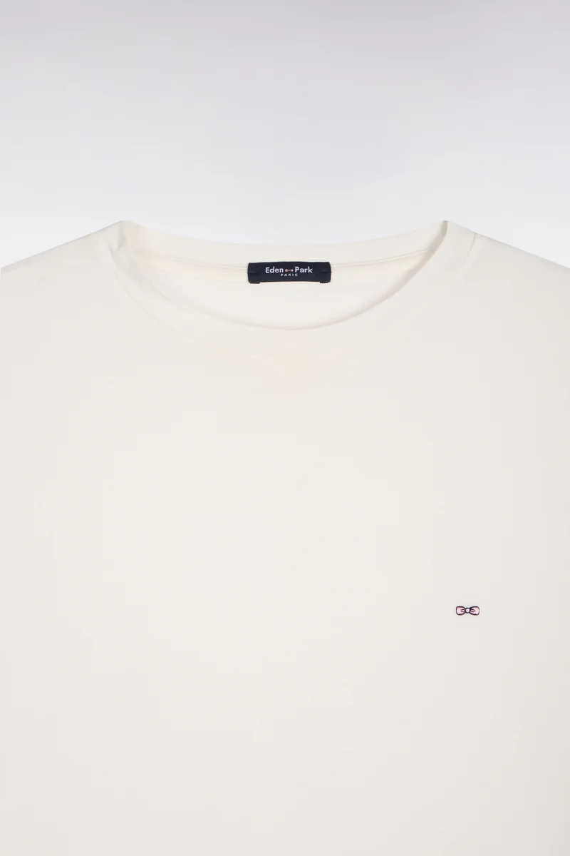 T-shirt manches courtes en modal stretch écru coupe ample