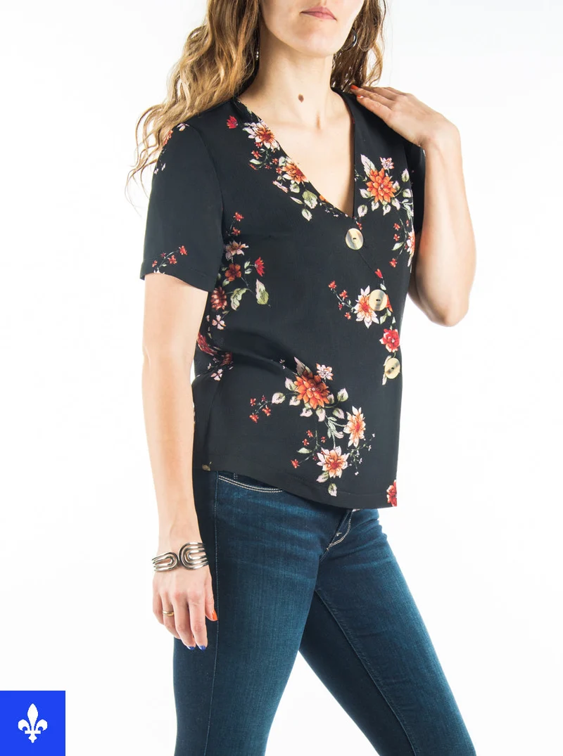 Blouse cache-coeur | Fabriquée au Québec