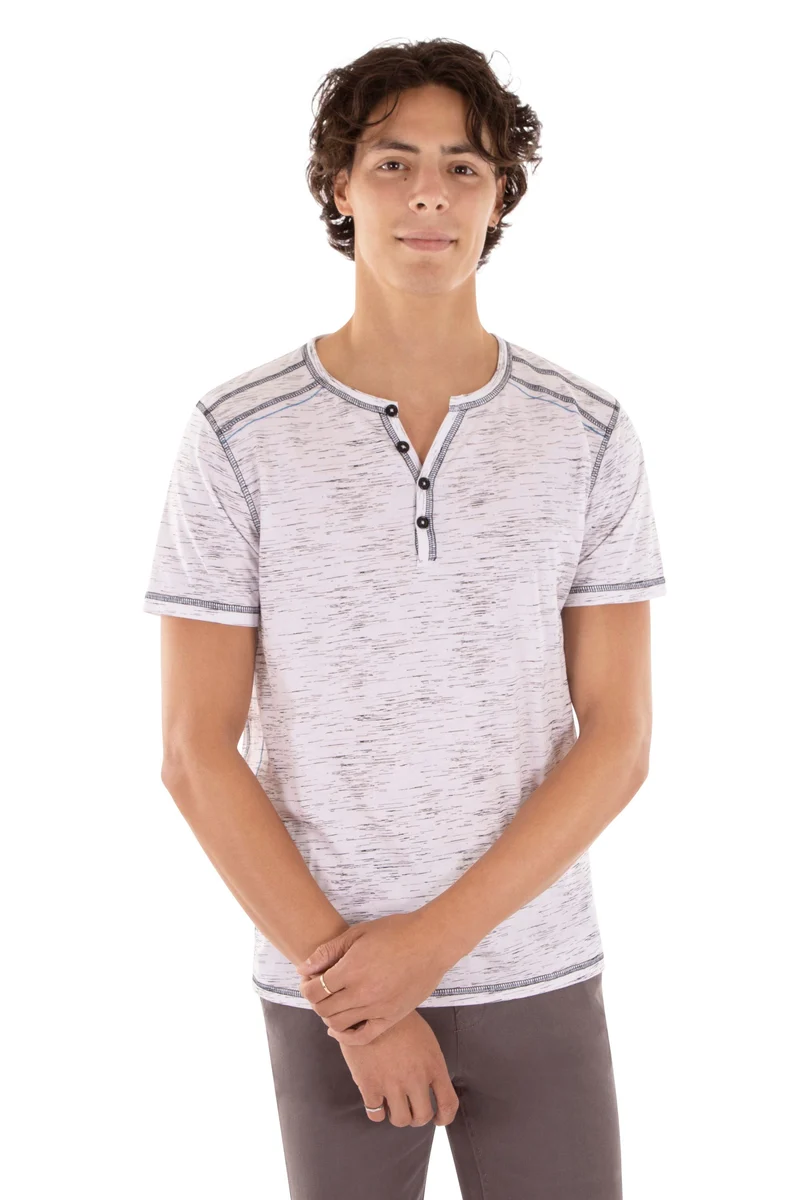 T-shirt imprimé coutures contrastes | 5 couleurs
