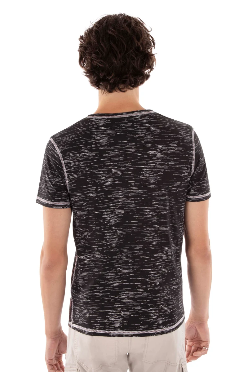 T-shirt imprimé coutures contrastes | 5 couleurs