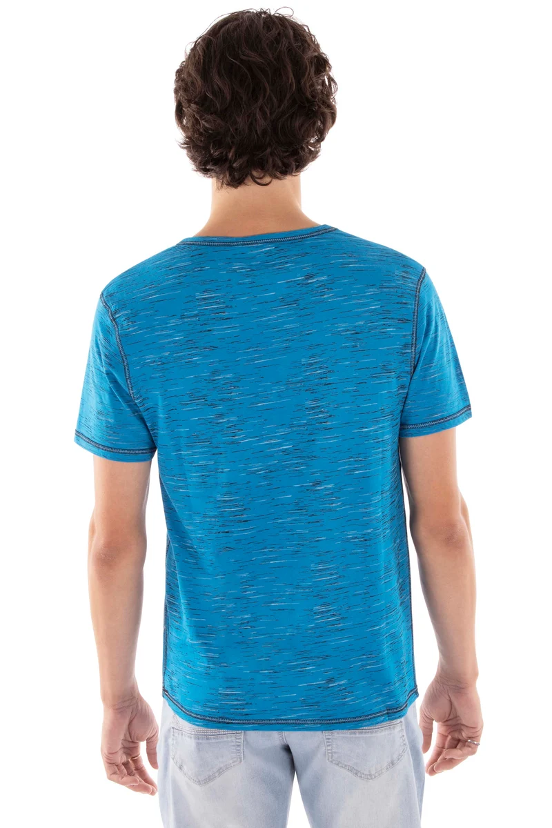 T-shirt imprimé coutures contrastes | 5 couleurs