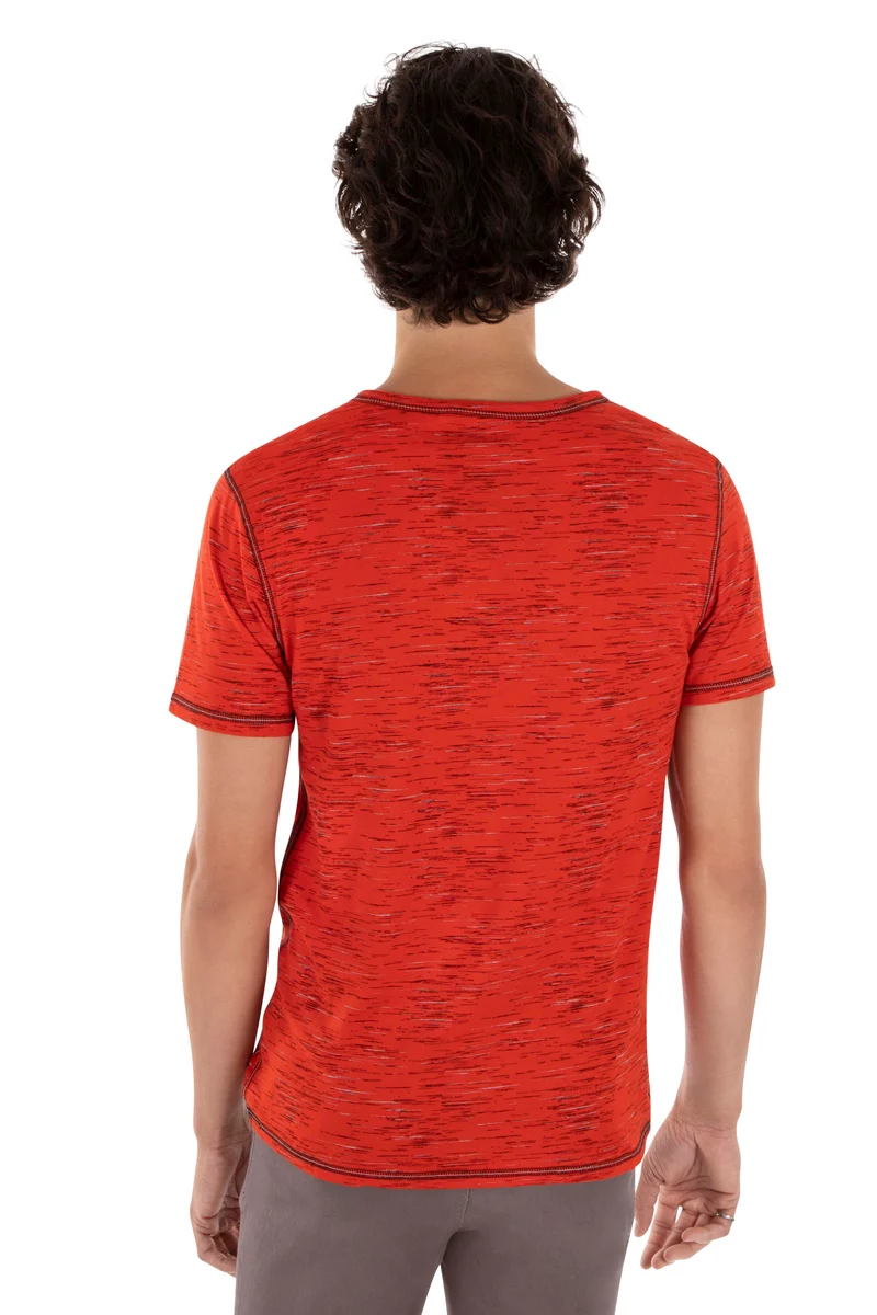T-shirt imprimé coutures contrastes | 5 couleurs