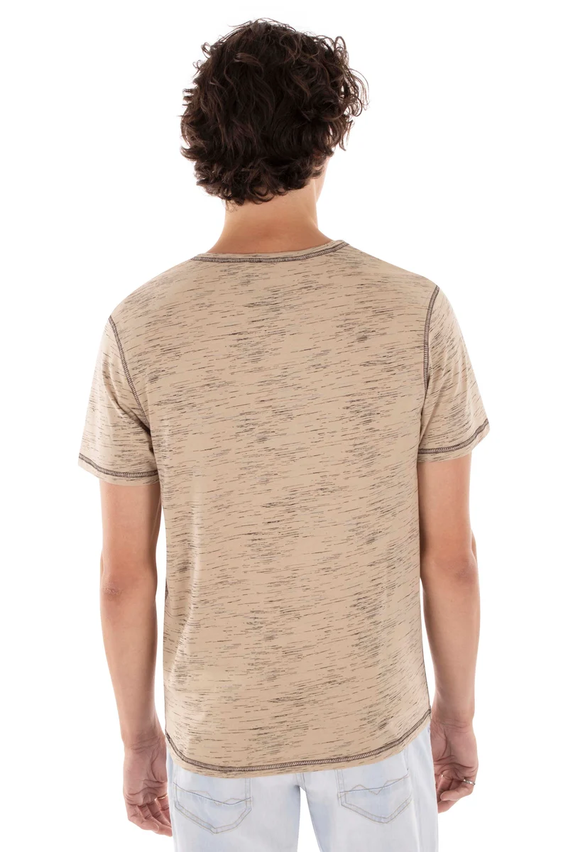 T-shirt imprimé coutures contrastes | 5 couleurs