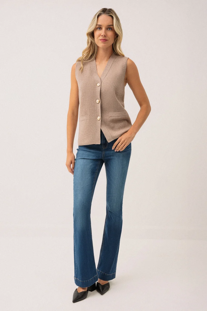 Le jeans évasé large revers d'ourlet | Modèle Estelle