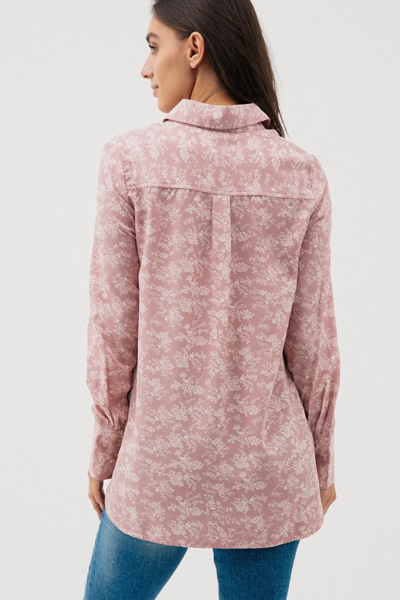 La blouse fleurie rose