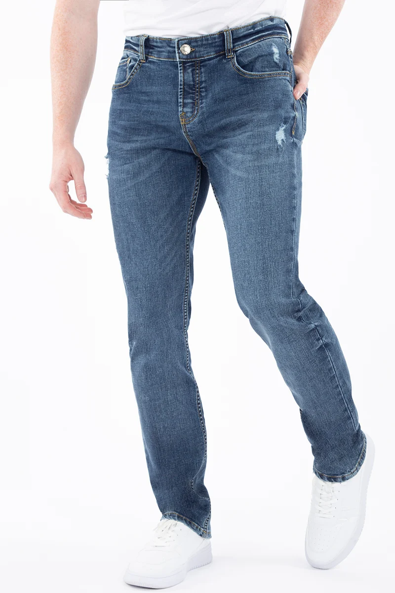 Jean étroit détails usés | Modèle G_Fit | 2 couleurs