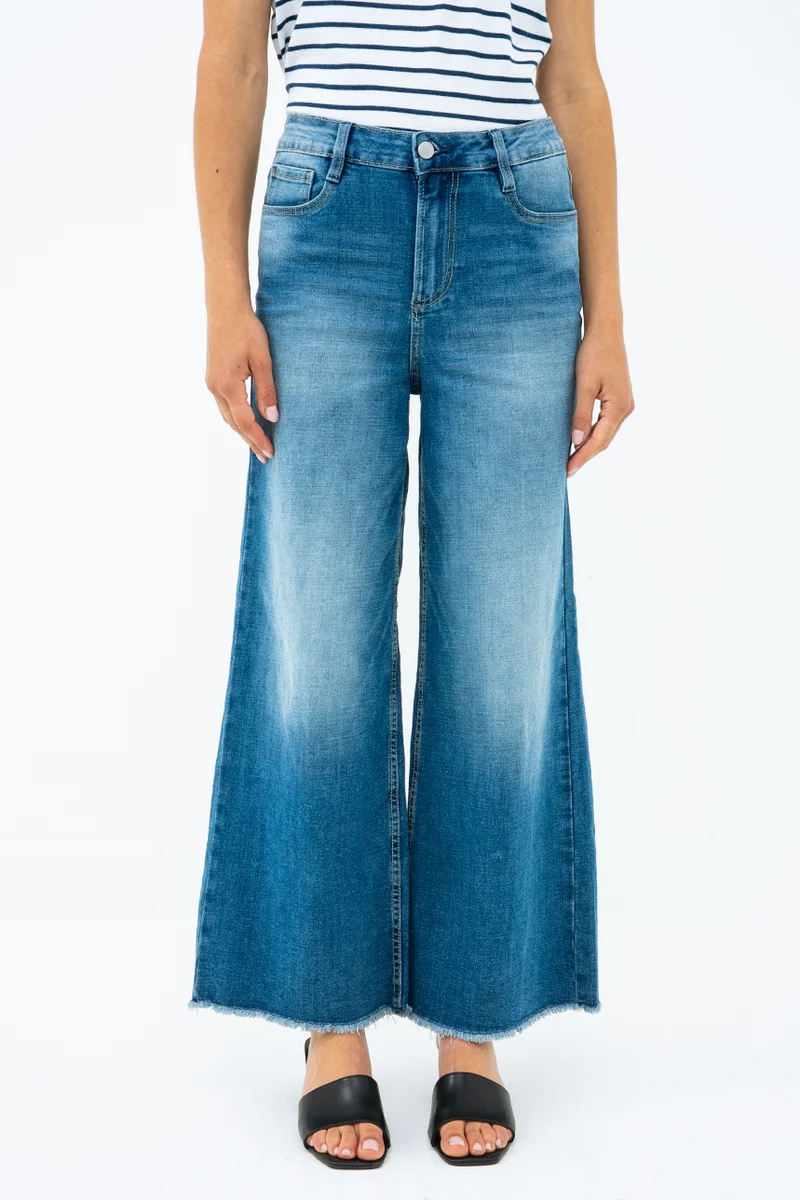 Le jeans court jambe large par Suko