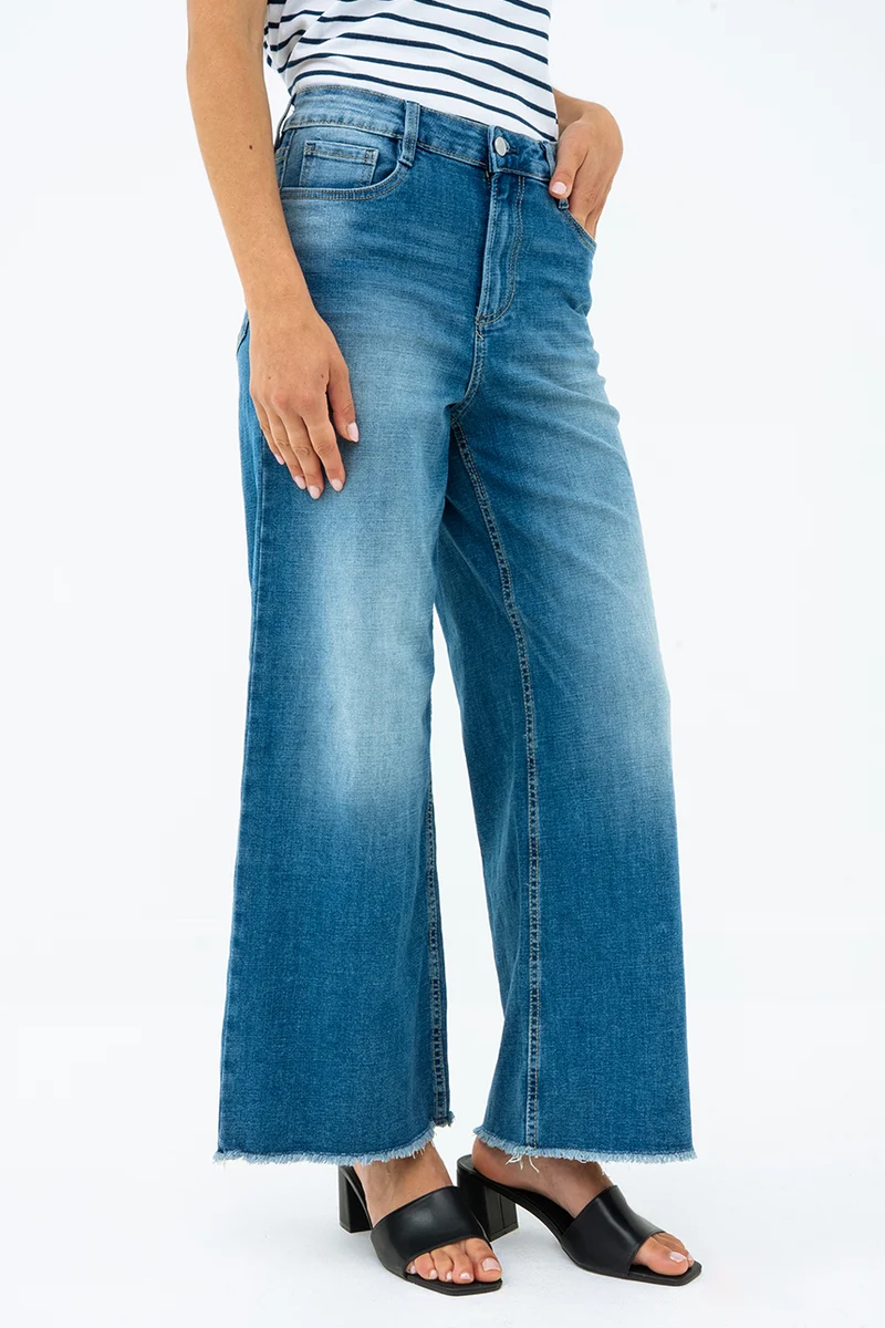 Le jeans court jambe large par Suko