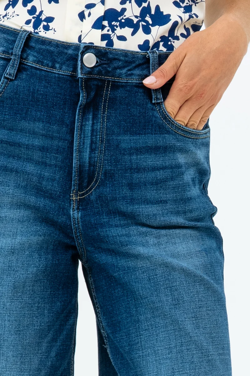 Le jeans court jambe large par Suko