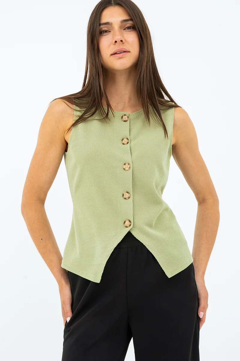La camisole uni aspect veste