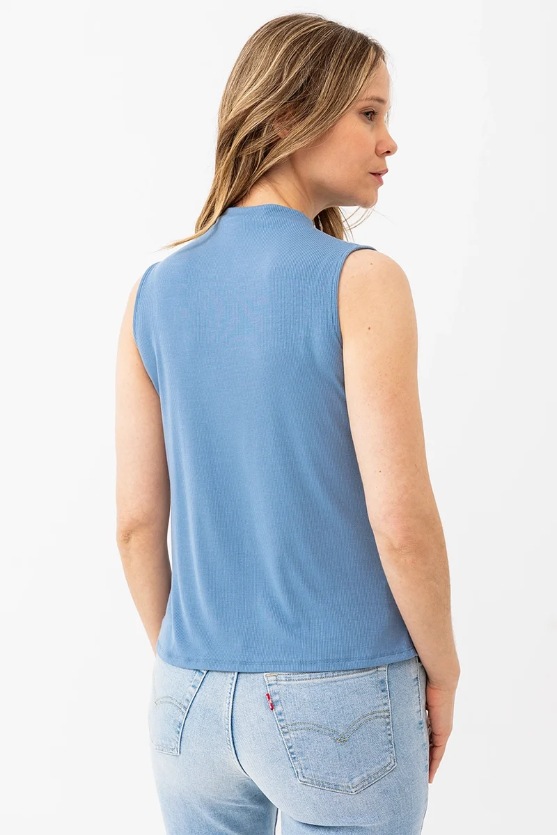 La camisole drapé col montant