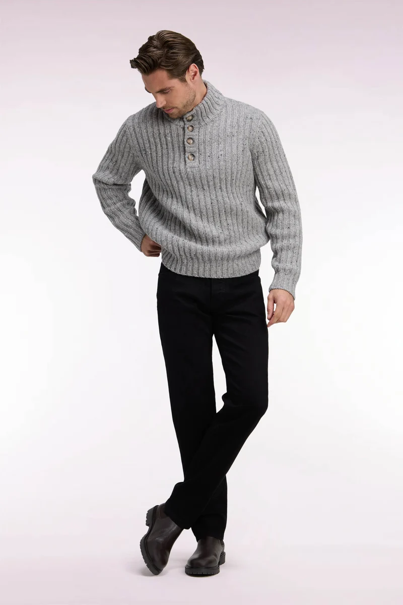 Jean en denim stretch one wash noir coupe regular