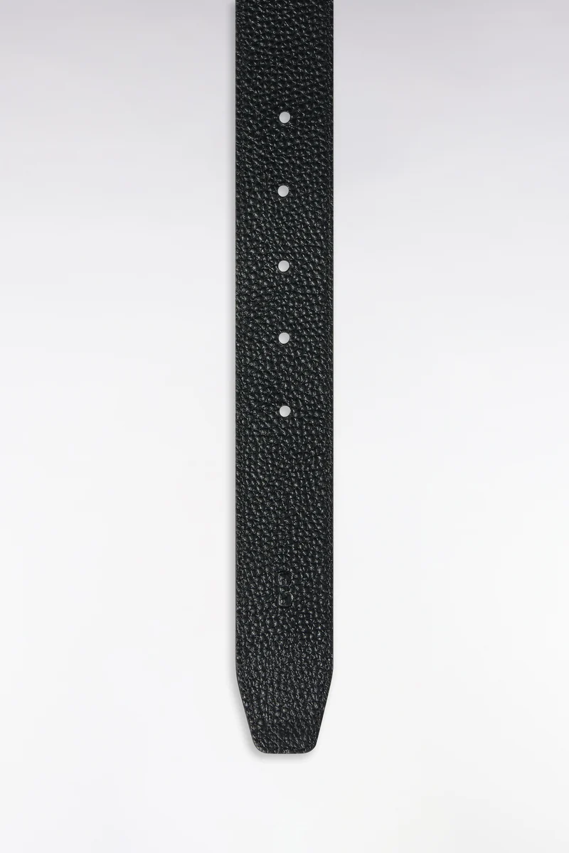 Coffret ceinture en cuir réversible et boucles doubles en métal argenté