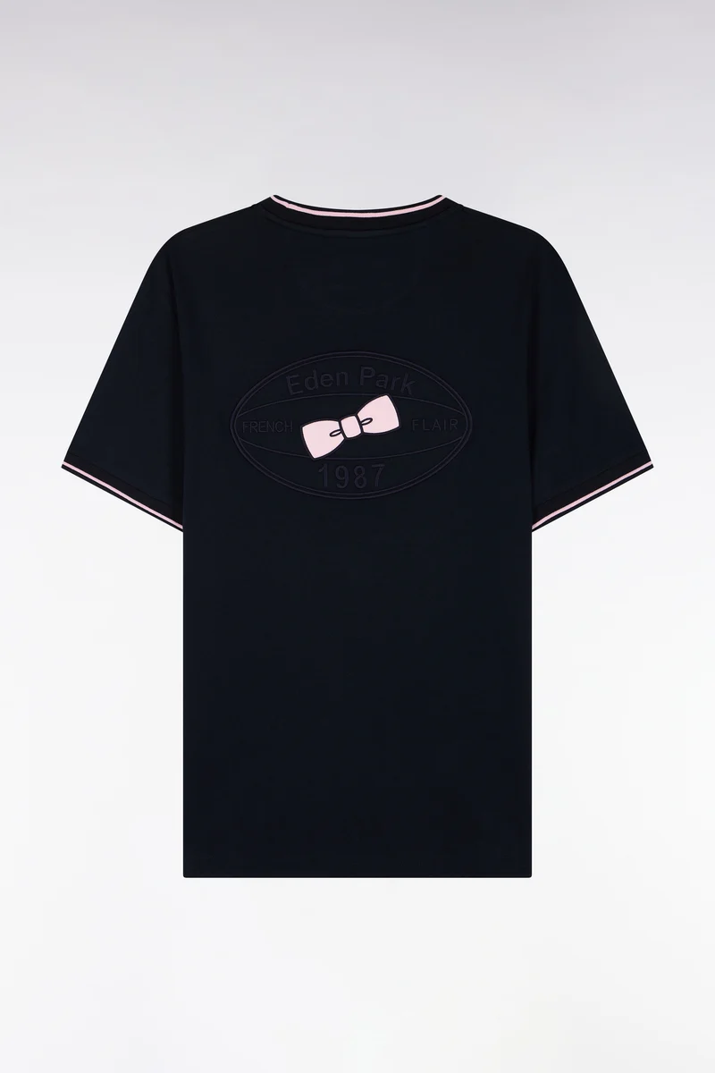 T-shirt manches courtes marine coupe droite