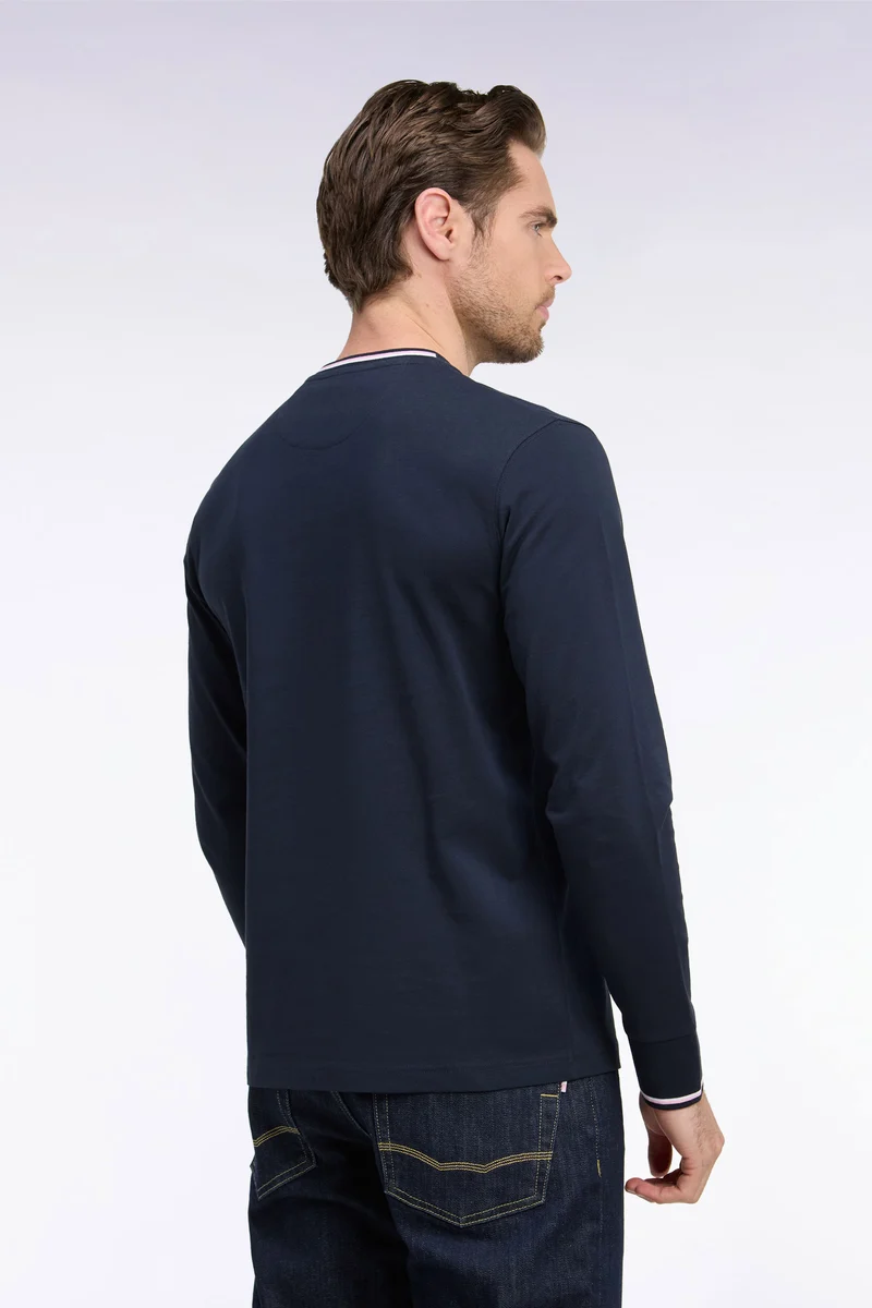 T-shirt à manches longues en coton marine