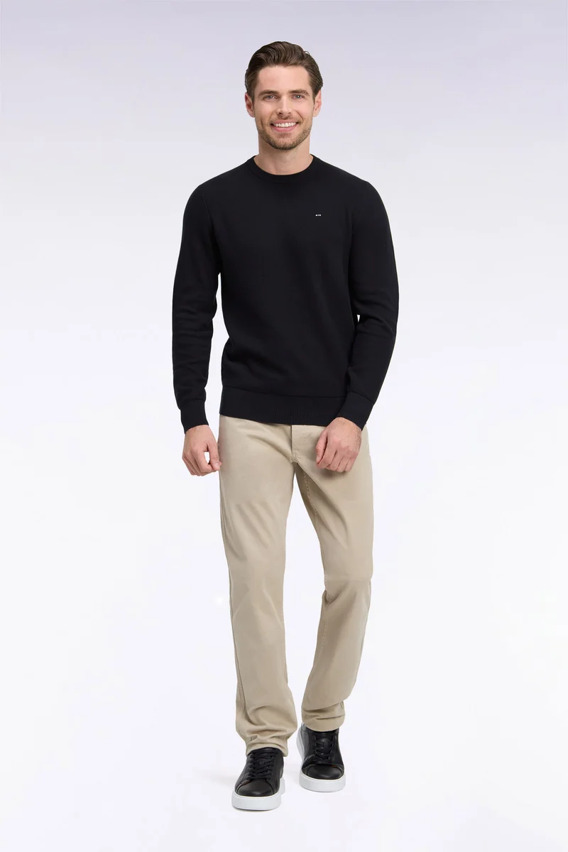 Pantalon chino sans plis en coton stretch beige