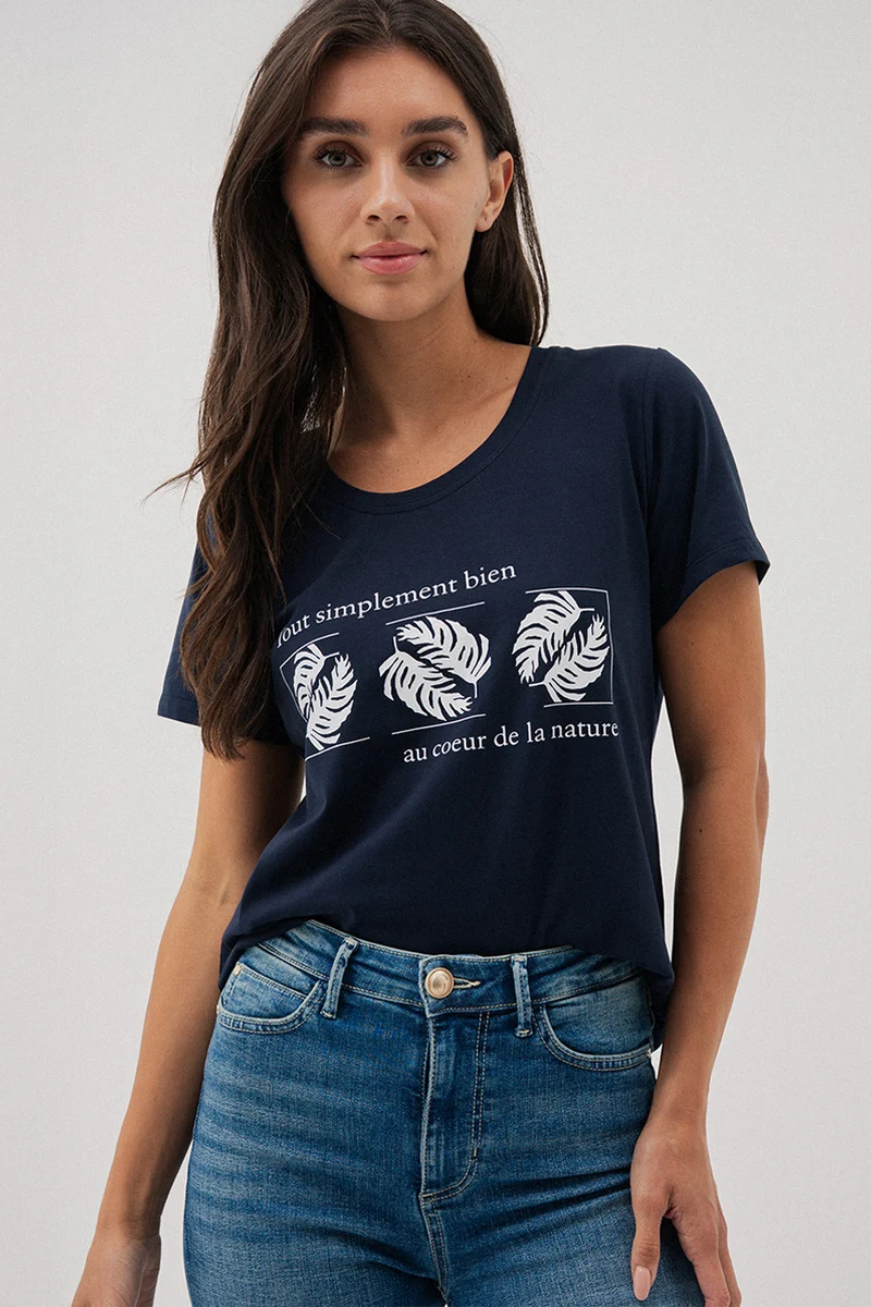 Le t-shirt droit imprimé